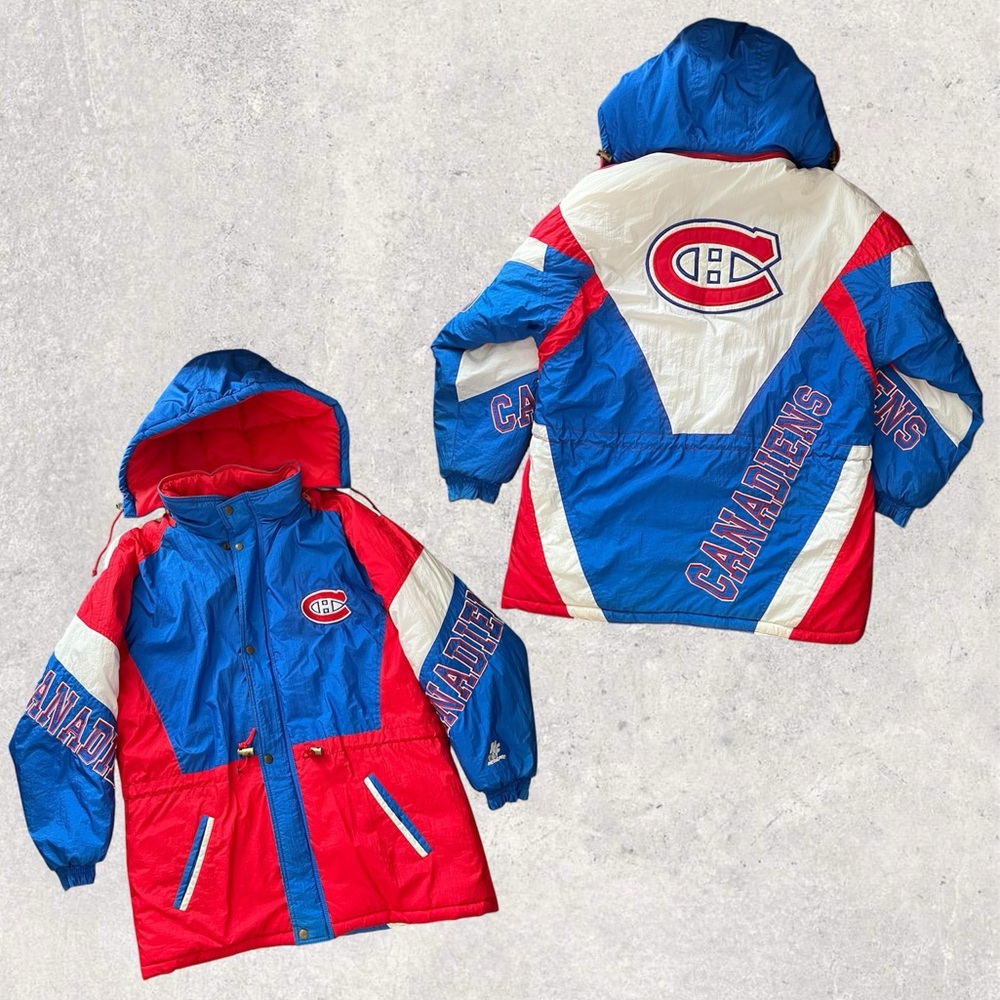 Vintage NHL New Face Montreal Canadiens Jacket 90s Hockey Rare Puffer Logo Parka